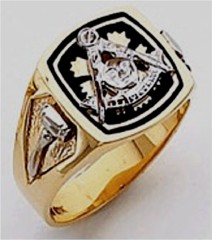 Masonic Past Master Rings 10KT or 14KT YELLOW OR WHITE Gold, Solid Back #1043