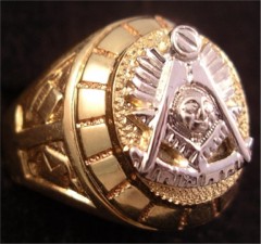 Masonic Past Master Rings, 10KT or 14KT YELLOW OR WHITE GOLD, Open or Solid Back #1014