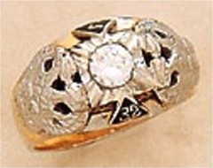Scottish Rite Rings, 10 KTor 14KT ,Solid Back, 14 and 32ND DEGREE, #1201