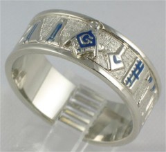 3rd Degree Blue Lodge Masonic Rings, 10KT or 14KT Yellow or White Gold #702A