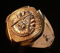 Masonic Past Master Rings, 10KTor 14KT GOLD, Hollow or Solid Back #1008C