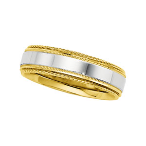 14KT Yellow and White Gold Wedding Band #1