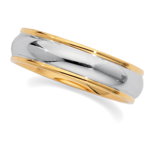 18KT Yellow Gold and Platinum Wedding Band 6mm #60