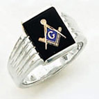 Sterling Silver Masonic Blue Lodge Ring Ring Solid Back#55