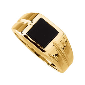 Men's Black Onyx Ring 14KT White or Yellow Gold #8