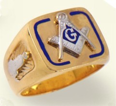 3rd Degree Blue Lodge Masonic Ring 10KT OR 14KT, Hollow Back #17
