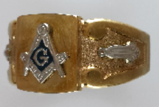 3rd Degree Blue Lodge Masonic Ring 10KT or 14KT Gold, Solid Back, Yellow or White Gold 708A