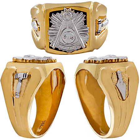 Masonic Past Master Rings, 10KT or 14KT GOLD, White or Yellow Gold,Hollow Back or Solid Back #1004