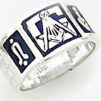 Sterling Silver Masonic Blue Lodge Ring Ring Solid Back#56