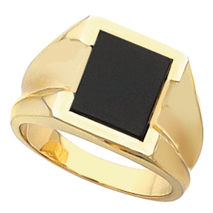 Men's Black Onyx Ring 14KT White or Yellow Gold #4