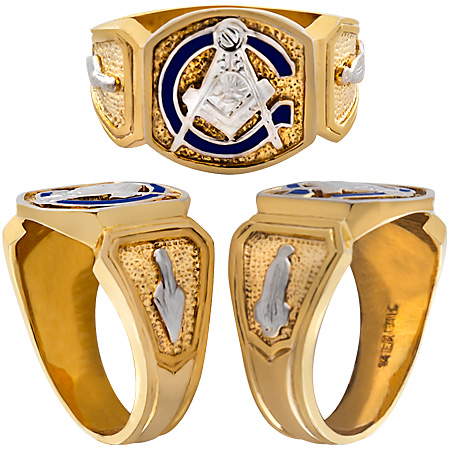 3rd Degree Blue Lodge Masonic Ring 10KT OR 14KT, Solid Back  #7