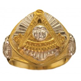 Masonic Past Master Rings 10KT or 14KT YELLOW OR WHITE Gold, Solid Back #1038