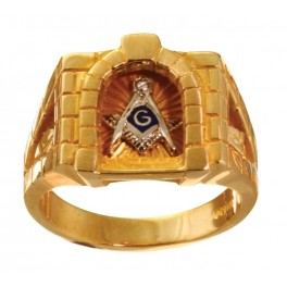 3rd Degree Blue Lodge Masonic Ring 10KT or 14KT YELLOW OR WHITE Gold,  Solid Back #426