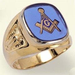 3rd Degree Masonic Blue Lodge Ring 10Kt or 14KT, Open Back  #208