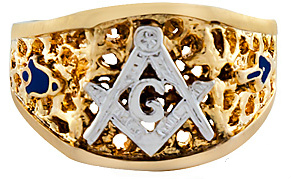 3rd Degree Blue Lodge Masonic Ring 10KT OR 14KT, Solid Back  #46