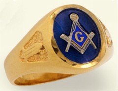 3rd Degree Masonic Blue Lodge Ring 10KT OR 14KT, Solid Back  #217