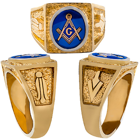 3rd Degree Masonic Blue Lodge Ring 10KT OR 14KT, Partial Closed Back  #211