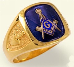 3rd Degree Masonic Blue Lodge Ring 10KT  or 14KT, Solid Back  #205