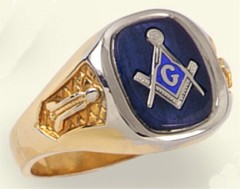 3rd Degree Masonic Blue Lodge Ring 10KT or 14KT, Solid Back #206