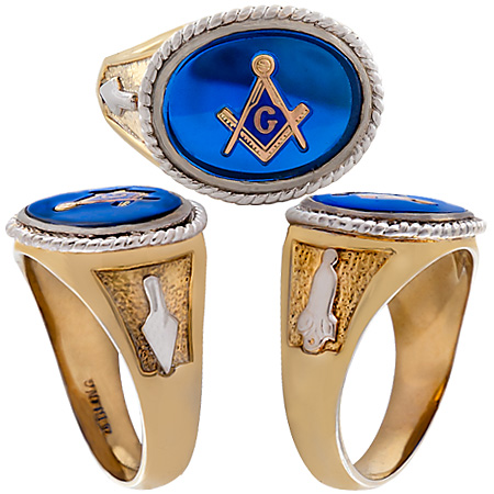 3rd Degree Masonic Blue Lodge Ring 10KT OR 14KT, Open Back  #209