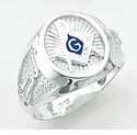 Sterling Silver Masonic Blue Lodge Ring Ring Solid Back#3