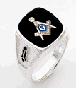 Sterling Silver Masonic Blue Lodge Ring Ring Solid Back#4