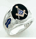 Sterling Silver Masonic Blue Lodge Ring Ring Solid Back#2