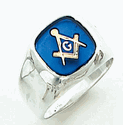 Sterling Silver Masonic Blue Lodge Ring Ring Solid Back#5