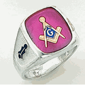 Sterling Silver Masonic Blue Lodge Ring Ring Solid Back#13