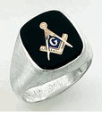 Sterling Silver Masonic Blue Lodge Ring Ring Solid Back#14