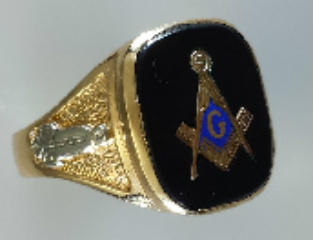 3rd Degree Masonic Blue Lodge Ring 10KTor 14KT, Open Back  #203