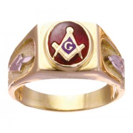 3rd Degree Blue Lodge Masonic Ring 10KT or 14KT YELLOW OR WHITE Gold, Solid Back  #415