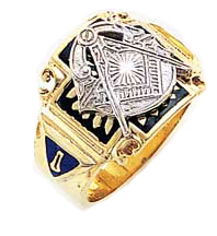 Blue Lodge Masonic Ring 10K or 14K, Solid Back #124a
