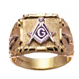 3rd Degree Blue Lodge Masonic Ring 10KT or 14KT YELLOW OR WHITE Gold, Solid Back   #408
