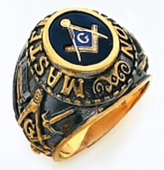3rd Degree Masonic Blue Lodge Ring 10KT OR 14KT, Solid Back, White or Yellow Gold #250B