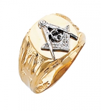 Blue Lodge Masonic Ring 10K or 14K Open or Solid Back #131a
