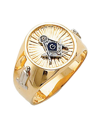 #125a Blue Lodge Masonic Ring 10K or 14K White or Yellow Gold
