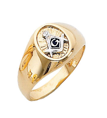 #129a Blue Lodge Masonic Ring 10K or 14K Solid Back