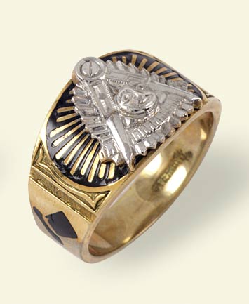 Masonic Past Master Rings, 10KT or 14KT GOLD, Hollow Back  #1006