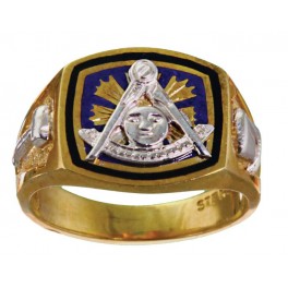 Masonic Past Master Rings 10KT or 14KT YELLOW OR WHITE Gold,  Solid Back #1021