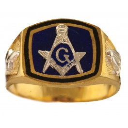 3rd Degree Masonic Ring 10KT OR 14KT, Solid Back, White or Yellow Gold #619