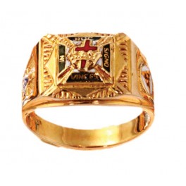 Knights Templar Rings 10K or 14K Gold, Open or Solid Back #1507