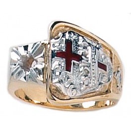 Knights Templar Ring 10K or 14K Gold, Open or Solid Back #1518