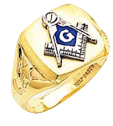 #128a Blue Lodge Masonic Ring 10K or 14K Solid Back