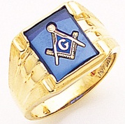 3rd Degree Masonic Blue Lodge Ring 10KT OR 14KT Open or Solid Back, White or Yellow Gold, #184b