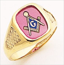 3rd Degree Masonic Blue Lodge Ring 10KT OR 14KT Open Back, White or Yellow Gold, #180b