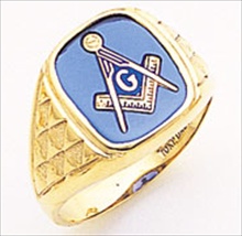 3rd Degree Masonic Blue Lodge Ring 10KT OR 14KT Open Back, White or Yellow Gold, #191b
