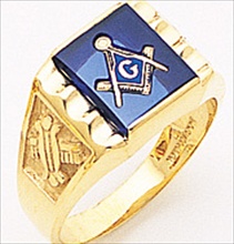 3rd Degree Masonic Blue Lodge Ring 10KT OR 14KT Partial Solid Back, White or Yellow Gold, #194b