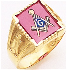 3rd Degree Masonic Blue Lodge Ring 10KT OR 14KT Open Back, White or Yellow Gold, #193b