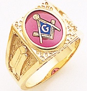 3rd Degree Masonic Blue Lodge Ring 10KT OR 14KT Partial Solid Back, White or Yellow Gold, #190b